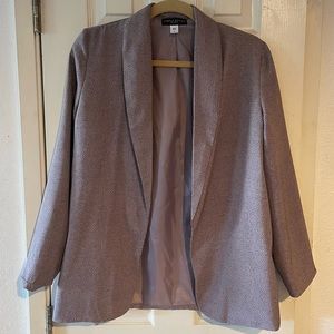 Taupe/mauve open-front blazer